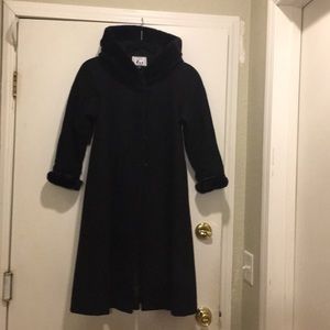 Trilogi Collection girls long black lined coat